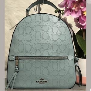 Coach Jordyn Sea Green leather bpack NWT